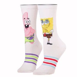 SpongeBob & Patrick Pretty Please Crew Socks - Small/Medium - NEW Fast Ship